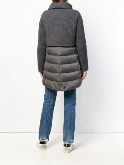 Shop Herno Hybrid Padded Jacket In Grey