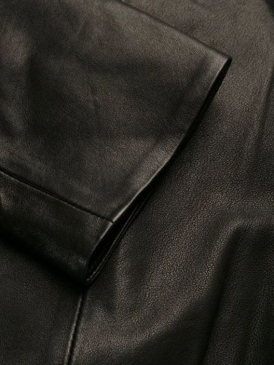 Shop Ann Demeulemeester Asymmetrical Leather Jacket In Black