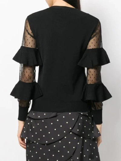 Shop Red Valentino Ruffle Panelled Sleeve Top In Black