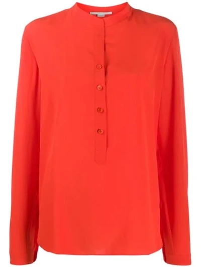 Shop Stella Mccartney Long-sleeve Button-down Blouse In Red