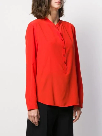Shop Stella Mccartney Long-sleeve Button-down Blouse In Red