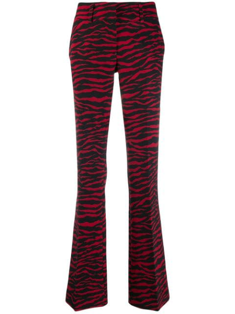 zebra flared trousers