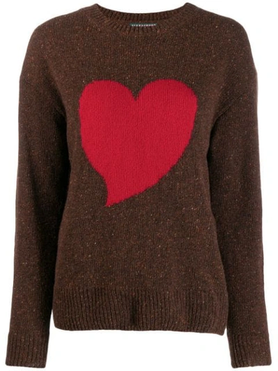 Shop Alexa Chung Heart Intarsia Jumper In 1058 Brown Red