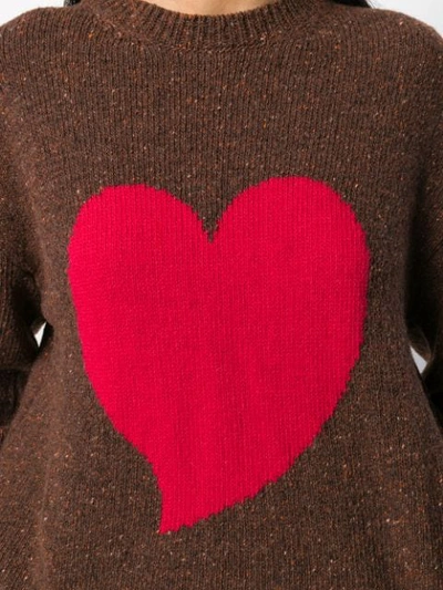 Shop Alexa Chung Heart Intarsia Jumper In 1058 Brown Red