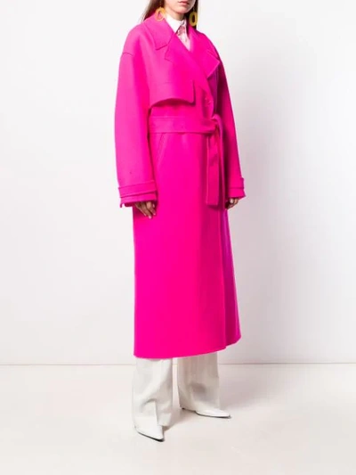 Shop Jacquemus Sabe Belted Trench Coat In Pink