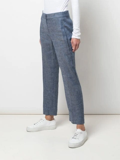 Shop Elie Tahari Tailored Cropped Trousers In Blue