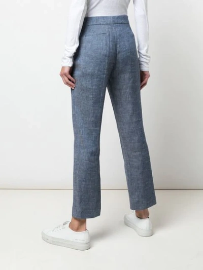 Shop Elie Tahari Tailored Cropped Trousers In Blue