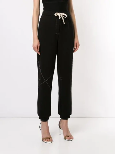 Shop Ruban Drawstring Jersey Trousers In Black