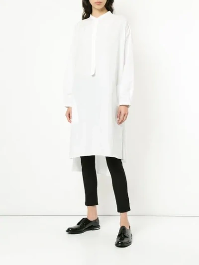 Shop Y's Elongated Collarless Shirt In White