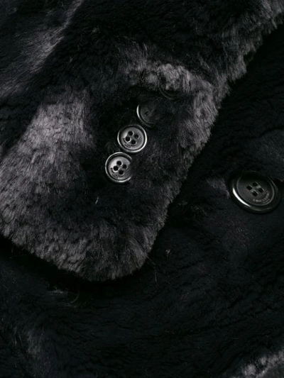 SAINT LAURENT FAUX FUR COAT - 黑色