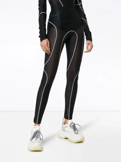 Shop Alyx Reflective Trim Mesh Leggings In Black