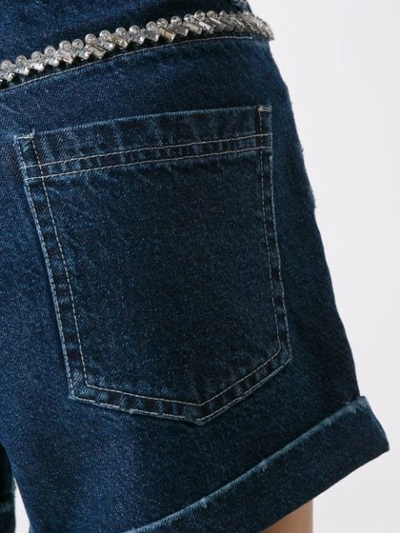 Shop Andrea Bogosian Embroidered Portland Denim Shorts In Blue