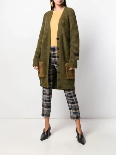 Shop Rochas Buttoned Military Cardigan In Green