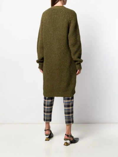 Shop Rochas Buttoned Military Cardigan In Green