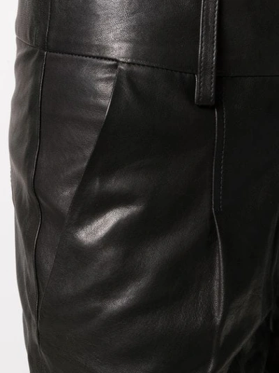 Shop Arma Loose Fit Leather Shorts In Nero