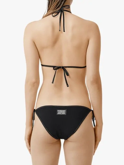 Shop Burberry Logo Detail Triangle Bikini In Black