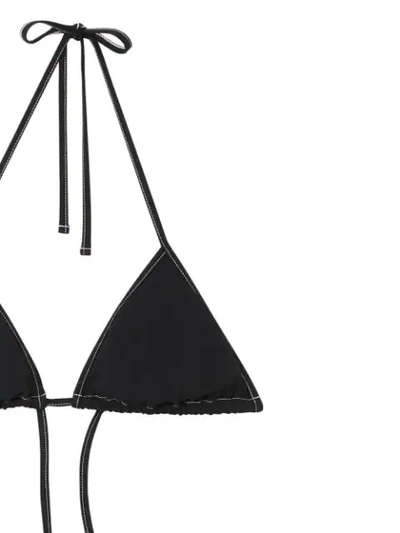 Shop Burberry Logo Detail Triangle Bikini In Black