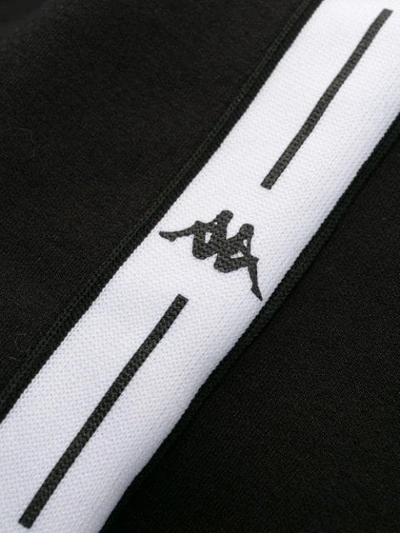 Shop Kappa Logo Strip Track Trousers In Black White