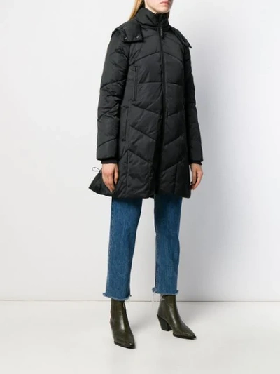 Shop Pinko Quilted Parka Coat In Black