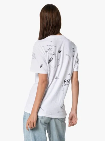 Shop Isabel Marant Étoile Zewel Graffiti Print T-shirt In White