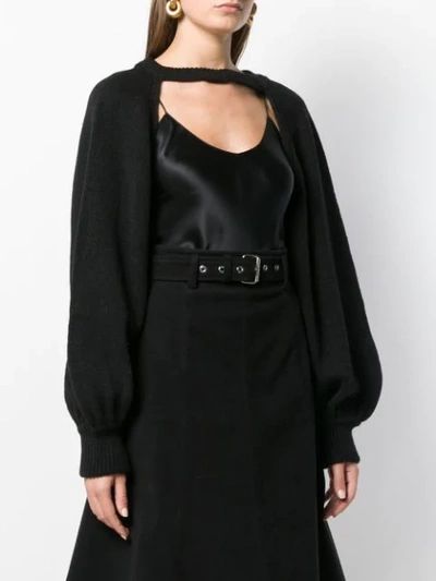 Shop Federica Tosi Long-sleeve Cropped Top In 002 Nero