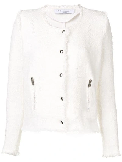 Shop Iro Bouclé-tweed Jacket In White