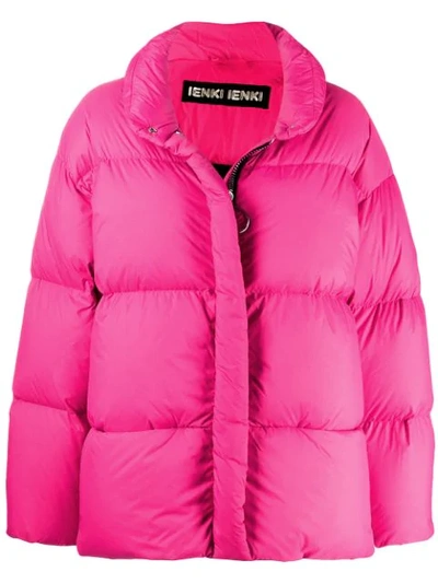 Shop Ienki Ienki Logo Padded Jacket In Pink