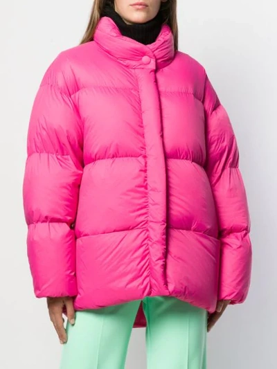 Shop Ienki Ienki Logo Padded Jacket In Pink