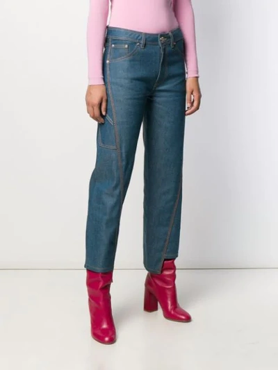 Shop Lanvin Cropped-jeans Mit Stickerei In 231 Cloud