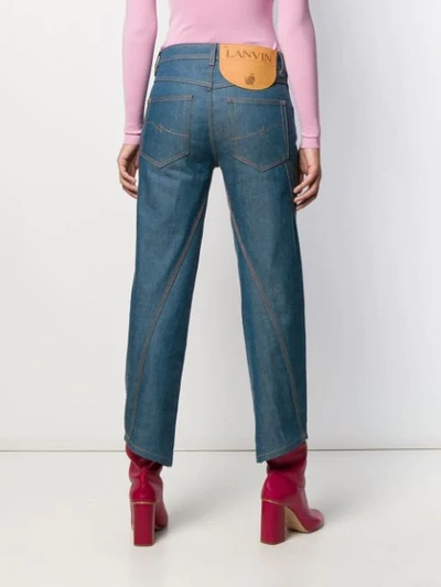 Shop Lanvin Cropped-jeans Mit Stickerei In 231 Cloud