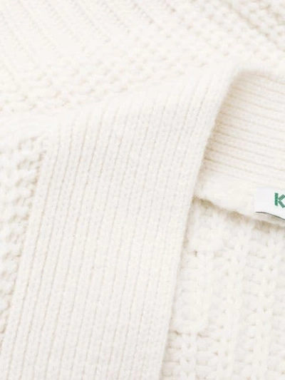 Shop Kenzo Intarsia Logo Cardigan In White