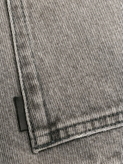 Shop Saint Laurent Distressed Denim Shorts In Grey