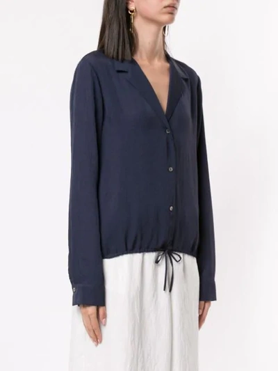 Shop Vince Drawstring Shirt In Blue