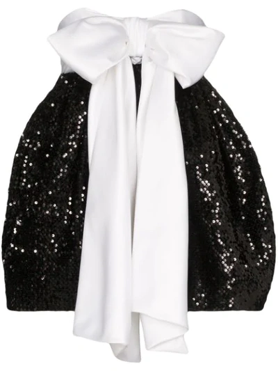 Shop Alexandre Vauthier Bow Detail Pouf-style Dress In Black