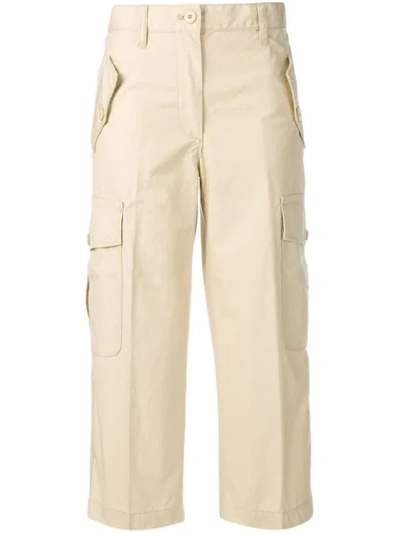 Shop Marc Jacobs Cropped Army Trousers In 260 Beige