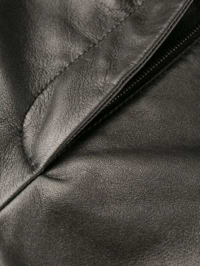 Shop Alberta Ferretti High Waisted Leather Trousers In Grey