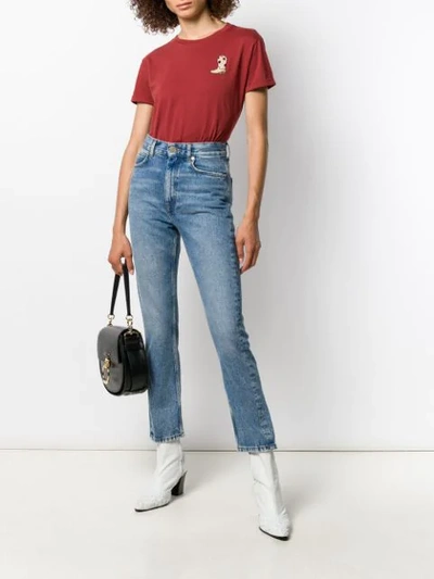 Shop Sandro Embroidered T-shirt In Red