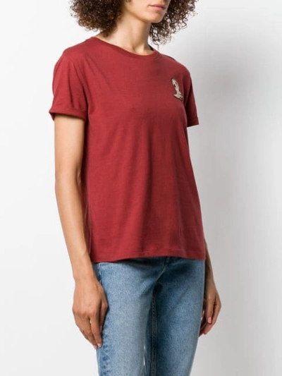 Shop Sandro Embroidered T-shirt In Red