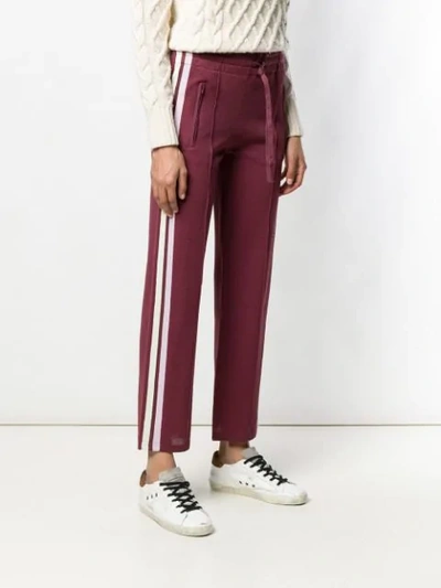 Shop Isabel Marant Étoile Cropped Track Trousers In Red