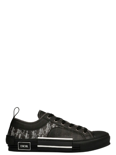 Shop Dior Black Leather Sneakers