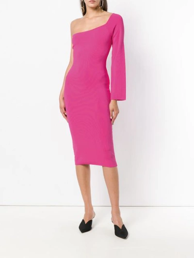 Shop Solace London Fiorella One Shoulder Dress In Pink