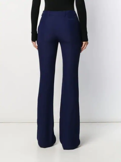 Alexander Mcqueen Longline Flared Virgin Wool-twill Trousers In Blue