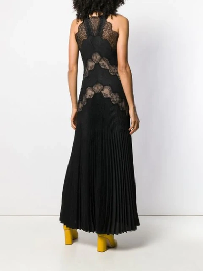 Shop Fendi Lace Insert Midi Dress In Black