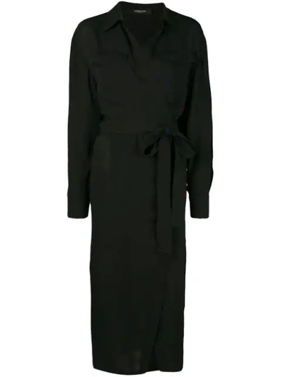 Shop Derek Lam Wrap-front Dress In Black