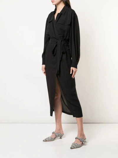 Shop Derek Lam Wrap-front Dress In Black