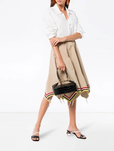 Shop Jw Anderson Umbrella Effect Pleated Skirt In Neutrals