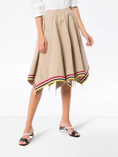 Shop Jw Anderson Umbrella Effect Pleated Skirt In Neutrals