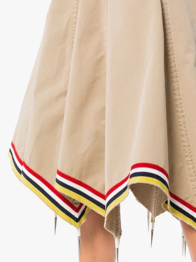 Shop Jw Anderson Umbrella Effect Pleated Skirt In Neutrals