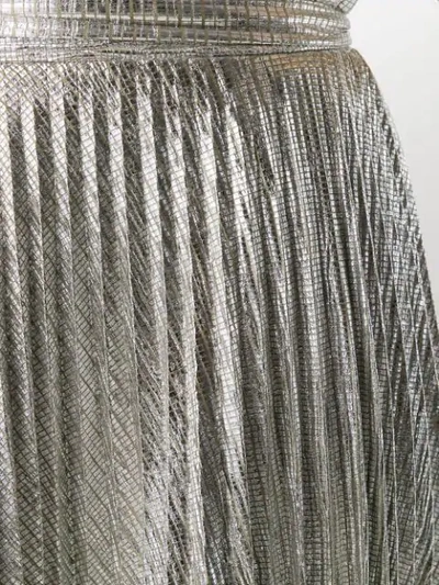 Shop A.w.a.k.e. Doric Asymmetric Pleated Skirt In Silver/champagne