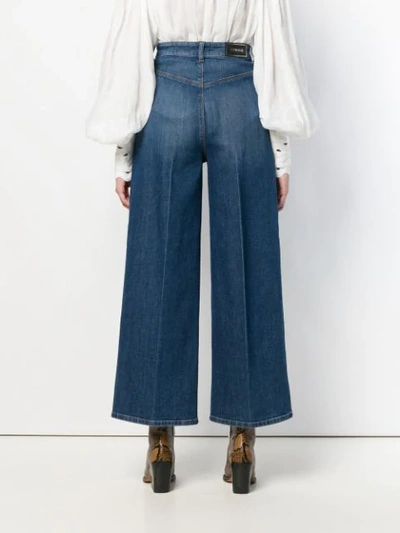 Shop Pinko Flared Cropped Jeans In Blue